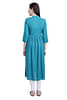 Mothersyard™ Women's Cotton Rayon Embroidery Maternity Dress/Easy Breast Feeding/Breastfeeding Dress/Western Dress with Zippers for Nursing Pre and Post Pregnancy - Sea Green