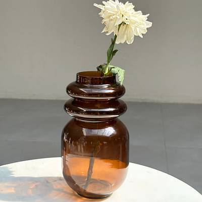 Muun Home Loop Glass Vase - Haze Brown image