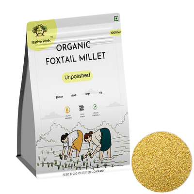 Native Pods Foxtail Millet Unpolished 1Kg- Kangni,Thinai,Navane - Natural, Organic - Gluten free and Wholesome Grain without Preservatives image