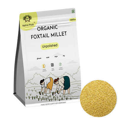 Native Pods Foxtail Millet Unpolished 500gm- Kangni,Thinai,Navane - Natural, Organic - Gluten free and Wholesome Grain without Preservatives image