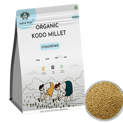 Native Pods Kodo Millet Unpolished 1Kg- Varagu, Harka,Arikelu - Natural & Organic - Gluten free and Wholesome Grain without Additives image