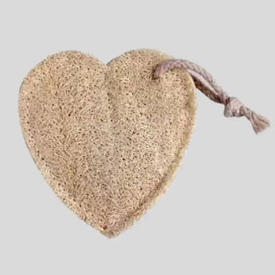 Natural Loofah Body Scrubber- Pack Of 2 - Heart Shape image
