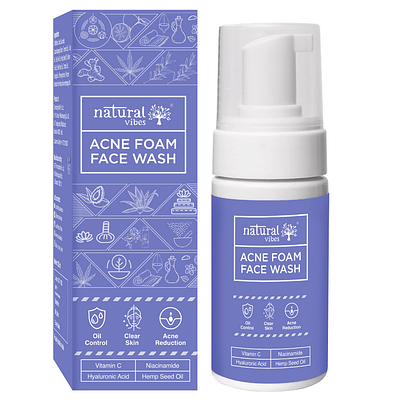 Natural Vibes Anti Acne Foam Face Wash With Vitamin C & Hyaluronic Acid (125 Ml) image