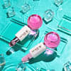 Natural Vibes Pink Ice Globes Facial Tool With Free Gold Beauty Elixir Oil & Vitamin C Serum For Face, Neck And Under Eye