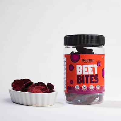 Nectar Superfoods Beet Bites| Beetroot Chips | Sun Dried & Air Fried Snack 40 Gram, Pack Of 1 Jar image