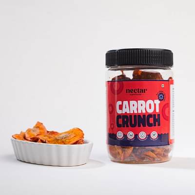 Nectar Superfoods Carrot Crunch| Carrot Chips | Sun Dried & Air Fried Snack 40 Gram, Pack Of 1 Jar image