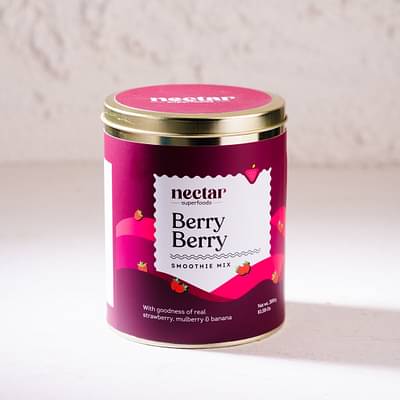 Nectar Superfoods Freeze Dried Berry Berry Smoothie Mix Powder | 20 Servings | 300 Gram Pack image