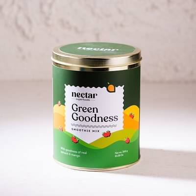 Nectar Superfoods Freeze Dried Green Goodness Smoothie Mix Powder | 20 Servings | 300 Gram Pack image