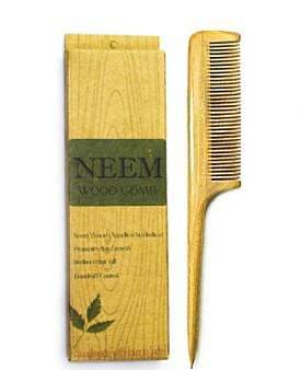 Neem Comb With Tail (Slim) Brown And Beige image