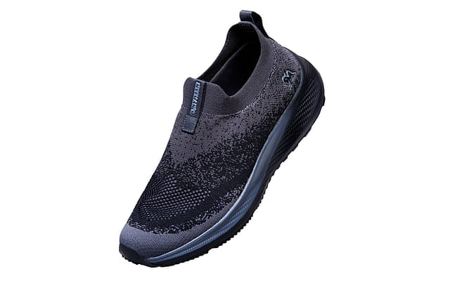 Neeman's Blend Knit Slipons | Slipons For Men | Lightweight, Comfortable & Breathable | Grey Black image