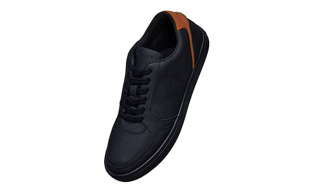 Neeman's Casual Pop Sneakers For Men | Flexible, Durable & Comfortable| Black image