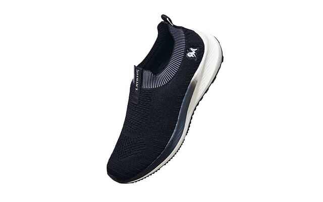 Neeman's Grip Fit Slip Ons For Men | Lightweight & Comfortable| Black image