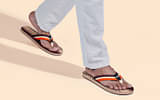 Neeman's Striped Fusion Flips For Men | Flip Flops | Lightweight & Comfortable