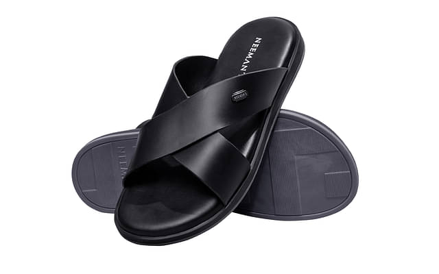 Neemna's The Minimals For Men | Sandals For Men | Comfortable And Durable | Black image