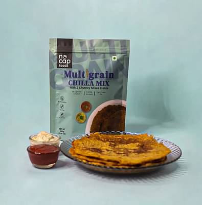 Nocap Multigrain Chilla premix With Coconut & Tomato Chutney 200gm | Ready to Make image