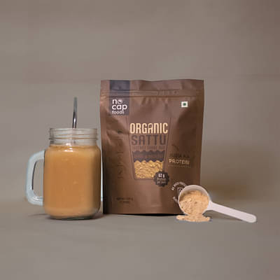 Nocap Sattu Shake Coffee & Hazelnut 220gm | No refined sugar | No Artificial flavours | High Protein image