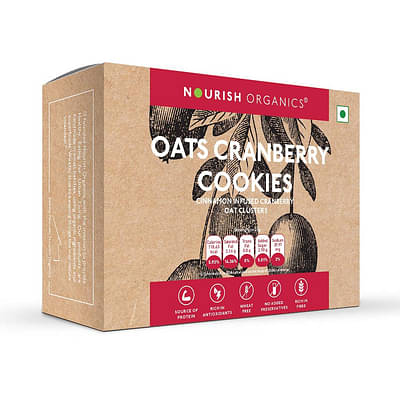 Nourish Organics Oats Cranberry Cookies, 130g image