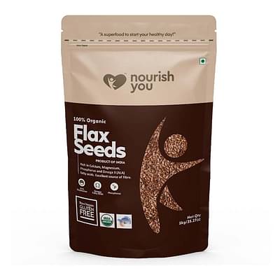 Nourish You Organic Raw Flax Seeds - Rich In Nutrients , High In Fibre , Gluten Free-1Kg image