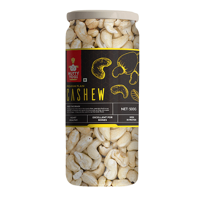 Nutty Yogi Plain Cashews 500 gm image