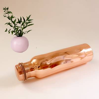 On Earth 1L Copper Bottle |With Cleaning Brush| - Wavy image