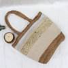 On Earth Beige Jute Tote Bag