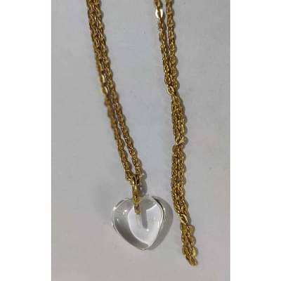 On Earth Clear Quartz Stone Pendant With Golden Chain image