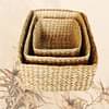 On Earth Set Of 3 Baskets - Water Reed |Kauna Grass