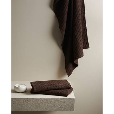 Oodaii Beehive Bamboo Textured Waffle Bath Towel Peat image