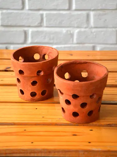 Orchid Terracotta Pot (Set Of 2) image