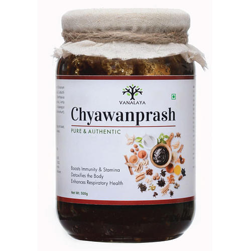 Organic Ayurvedic Chyawanprash For Immunity Boosting Suitable For All Age Groups Enriched With Amla, Desi Ghee & Jagerry Helps Build Strength And Stamina 500Gm image