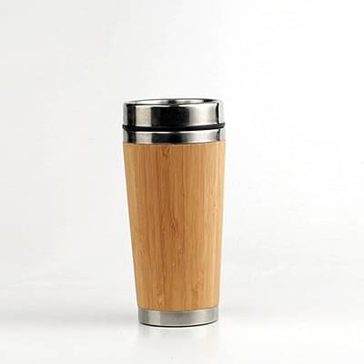 Organic B BambooShell Steel Tumbler Coffee Mug - Brown image