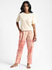 Organic Cotton & Natural Tie & Dye Womens Sun Orange Color Slim Fit Pants
