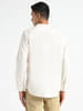 Organic Cotton & Naturally Dyed Mens Round Neck Light Cream Shirt