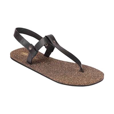 Paaduks Ara T-Strap Waterproof Cork Black Sandals image