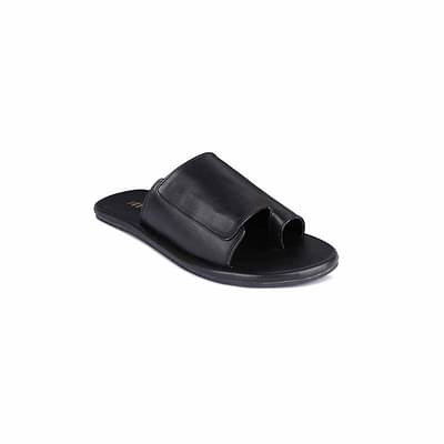 Paaduks Iru Cloak Vegan Leather Black Slides For Men image