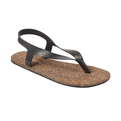 Paaduks Omi Thong-Strap Waterproof Cork Sandals Black image