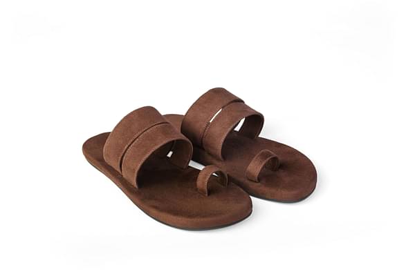 Paaduks Uri Toe-Ring Vegan Suede Slides Brown image