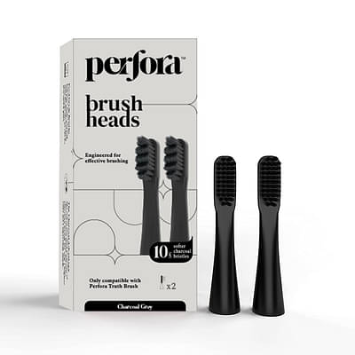 Perfora Electric Toothbrush Brush Heads (Pack of 2) (Charcoal grey) image
