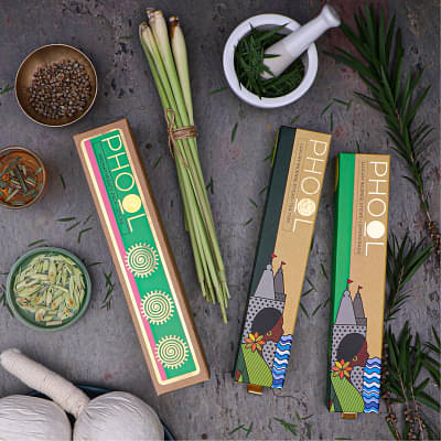 Phool Meditation Combo Pack - Natural Incense Sticks Nagchampa & Patchouli image