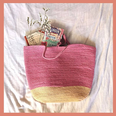 Pink & Cream Tote Bag image