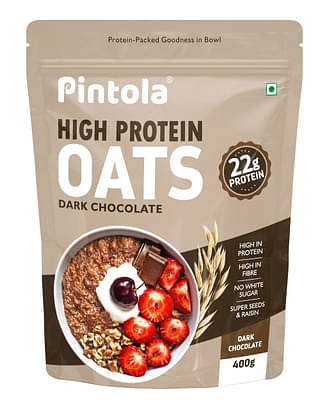 Pintola 22G High Protein Oats, Dark Chocolate, Oats For Weight Loss, Breakfast Cereals Pouch image