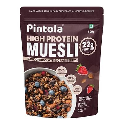 Pintola High Protein Muesli Dark Chocolate & Cranberry 22g Protein image