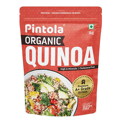 Pintola Organic Quinoa 1Kg, High In Protein, Fibre, Minerals, Cholesterol-Free, Gluten-Free Quinoa image