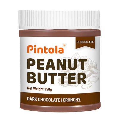 Pintola Peanut Butter Chocolate Flavour Crunchy 350G - 18.6G Protein & 5.2G Dietary Fiber image