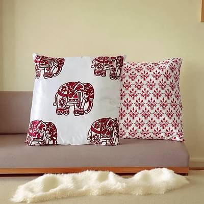 Playful Stitches Rajasthani Style Cushion Cover Set image