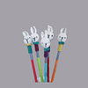 Plumtales Set Of 6 Handcrafted Amigurumi Pencil Topper Bunny _Random Color