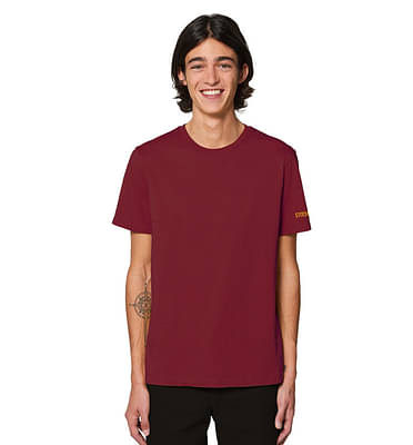 Premium Organic Cotton Maroon Solid T-Shirt In Half Sleeve image