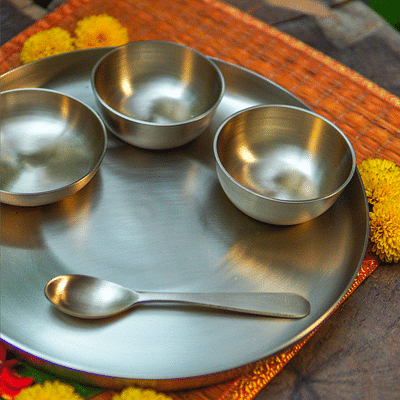 Pure Kansa Exquisite Thali Set - 6 Pieces image