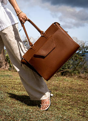 RASHKI Fero Tan Women's 15.6" Laptop bag | office bag | Sling Shoulder Tote Bag | Big size work bag image