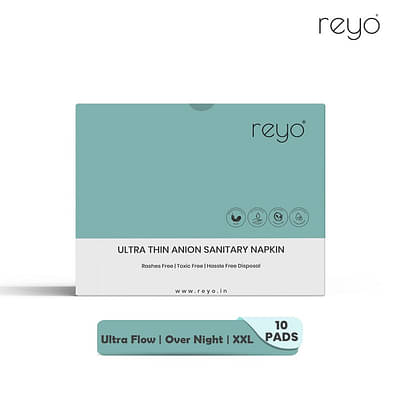 Reyo Ultra Thin Anion Sanitary Napkin (Economy-Overnight-10 Pads) Pack Of 1 image